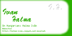 ivan halma business card